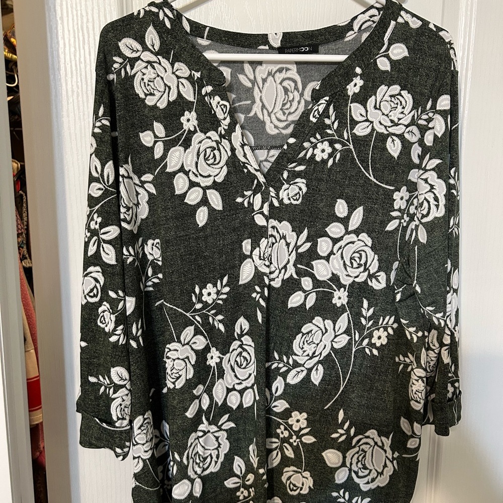 Papermoon Black and White Floral Blouse